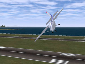 MS Flight Simulator. That's probably not an FAA-approved landing.
