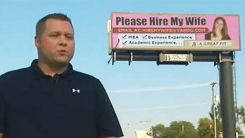 Doting Husband Turns Bill Board Into Wife’s Resume: Appeals ‘Please Hire My Wife’